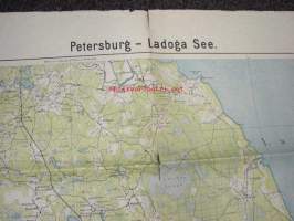 Petersburg - Ladoga See September 1918 -saksalainen kartta