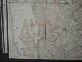 Kuopion Varuskuntakartta pohjoinen 1930-luku, kankaalle pohjustettu -kartta