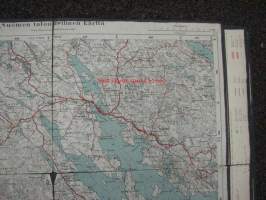 Nurmes, Juuka, Suomen taloudellinen kartta 1940, pohjustettu kankaalle -kartta