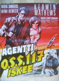 Agentti O.S.S. 117 iskee - Kerwin Mathews, Nadia Sanders, Irina Demich,  - elokuvajuliste  40x60 cm