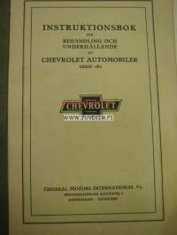 Chevrolet serie &quot;K&quot; instruktionsbok -käyttöohjekirja