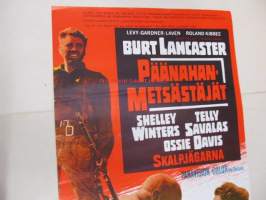 Päänahanmetsästäjät - Skalpjägarna -elokuvajuliste, Burt Lancaster, Shelley Winters, Sydney Pollack