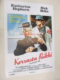 Kerrasta poikki - En gång för alla -elokuvajuliste, Katharine Hepburn, Nick Nolte, Anthony Harvey