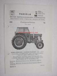 Massey-Ferguson 178 Dieseltraktori Vakola koetusselostus 756 1970