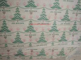 Joululahjojen käärepaperiarkki 1930-luvulta / Jul. Nissen