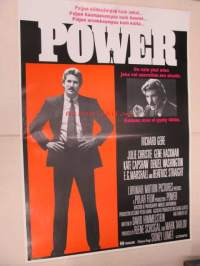 Power -elokuvajuliste, Richard Gere, Julie Christie, Sidney Lumet