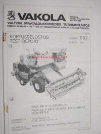 NIVA SK 5 ajopuimuri Vakola koetusselostus nr 962 1978