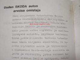 Skoda 100, 110 käyttö- ja huolto-ohjeita