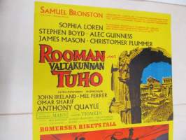 Rooman valtakunnan tuho - Romerska rikets fall -elokuvajuliste, Sophia Loren, Stephen Boyd, Anthony Mann