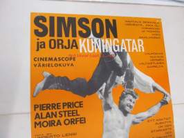 Simson ja orjakuningatar - Simson och slavdrottningen -elokuvajuliste, Pierre Price, Moira Orfei, Umberto Lensi