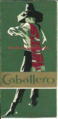 Caballero, sikarilaatikon kansi   - tupakkaetiketti