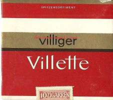 Villiger Villette, sikarilaatikon kansi   - tupakkaetiketti