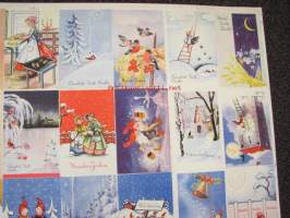 Paperikomppania -leikkaamaton joulukorttiarkki vuodelta 1941