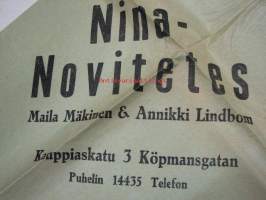 Nina Novitetes Maila Mäkinen &amp; Annikki Lindbom -vaatekaupan paperipussi