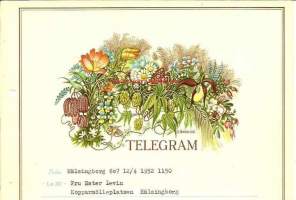 Telegram, Hälsingborg 1952 - sähkösanoma