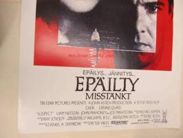 Epäilty - Misstänkt -elokuvajuliste, Cher, Dennis Quaid, Peter Yates