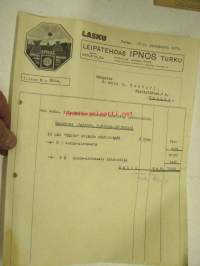Leipätehdas Ipnos Turku, N. Tunturi, 17.12.1929 -asiakirja