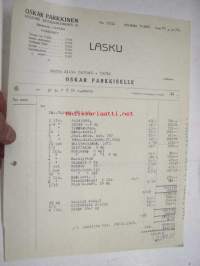 Oskar Parkkinen Oy, Helsinki / Niilo Tunturi, Turku, 23.1.1930 -asiakirja