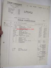 Oskar Parkkinen Oy, Helsinki / Niilo Tunturi, Turku, 24.1.1930 -asiakirja