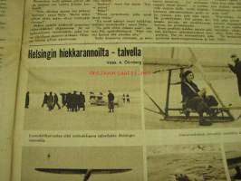 Uusi Suomi Sunnuntailiite 1939 nr 11 sis. mm. seur. artikkelit / kuvat; Saunojen pienoismalleja Kööpenhaminan terveysnäyttelyyn, Lentäminen on turvallista,