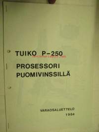 Tuiko P-250 prosessori puomivinssillä varaosaluettelo 1984