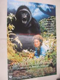 Sumuisten vuorten gorillat - De dimhöljda bergens gorillor -elokuvajuliste, Sigourney Weaver, Bryan Brown, Michael Apted