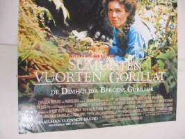 Sumuisten vuorten gorillat - De dimhöljda bergens gorillor -elokuvajuliste, Sigourney Weaver, Bryan Brown, Michael Apted