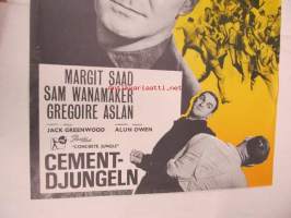 Sementtiviidakko - Cementdjungeln -elokuvajuliste, Stanley Baker, Margit Saad, Joseph Losey