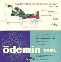 Cardioserpin ja Ödemin -  lääkemainos  imupaperi
