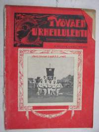 Työväen Urheilulehti 1928 nr 25-26 Amerikannumero, sis. mm. artikkelit / kuvat; (kansikuvituslogo Ola Fogelberg), Työläisurheilu Amerikassa, Detroitin Voima,