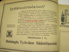 Työväen Urheilulehti 1928 nr 25-26 Amerikannumero, sis. mm. artikkelit / kuvat; (kansikuvituslogo Ola Fogelberg), Työläisurheilu Amerikassa, Detroitin Voima,