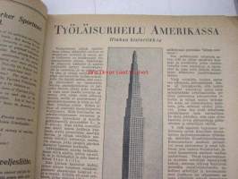 Työväen Urheilulehti 1928 nr 25-26 Amerikannumero, sis. mm. artikkelit / kuvat; (kansikuvituslogo Ola Fogelberg), Työläisurheilu Amerikassa, Detroitin Voima,