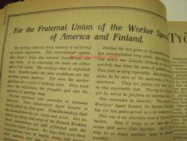 Työväen Urheilulehti 1928 nr 25-26 Amerikannumero, sis. mm. artikkelit / kuvat; (kansikuvituslogo Ola Fogelberg), Työläisurheilu Amerikassa, Detroitin Voima,