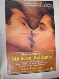 Mieletön rakkaus - Kärlek utan gräns -elokuvajuliste, Brooke Shields, Martin Hewitt, Franco Zeffirelli