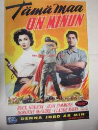 Tämä maa on minun - Denna jord är min -elokuvajuliste, Rock Hudson, Jean Simmons, Henry King