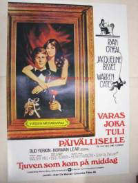 Varas joka tuli päivälliselle - Tjuven som kom på middag -elokuvajuliste, Ryan O&#039;Neal, Jacqueline Bisset, Bud Yorkin