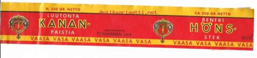Luutonta Kananpaistia - tuote-etiketti