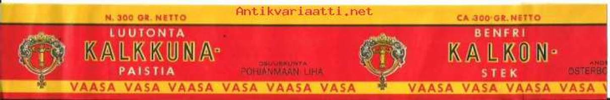 Luutonta Kalkkunapaistia - tuote-etiketti