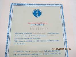 Suomen Judoliitto, Diplomi, Matti Niemelä oikeutetaan käyttämään oranssipäistä vyötä... nuorten 4. kyu-arvoon oikeuttavan tutkinnon, 25.6.1970