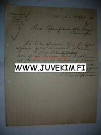 Wolmar af Heurlin Qvidja &amp; Åbo 10.4.1900 -asiakirja