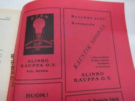 Teknillinen Reklaamilehti Alinko Tekniskt Reklamblad 1929 nr 6 -tukkuliikkeen asiakas- ja mainoslehti