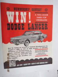 Win! Dodge Lancer -arpajaisjuliste