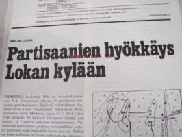 Kansa Taisteli 1974 nr 7, Kohti Korpiselkää ( 2-JR 23) kuva mm Viipurin asemasta sekä taistelukartta Ilmomantsi - Tohmajärvi. Partisaanien hyökkäys Lokan kylään.