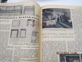 Kotiliesi 1935 nr 17, kansikuvitus Martta Wendelin, sis. mm.; Onko lunttaaminen vaarallista?, Keittiökaapistoja, Vaatekaapin katselmusta, Kun meillä on vieraita,