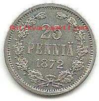 25 penniä  1872 hopeaa