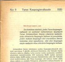 Mietintö Turun Soitannallisen Seuran orkesterista 1920