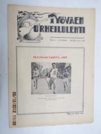 Työväen Urheilulehti 1924 nr 13, Kansikuvituslogo Ola Fogelberg, sis. mm. artikkelit / kuvat; Erotuomarin tehtävistä jalkapallossa, Nyrkkeilyvalmennuksesta ja