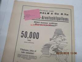 Työväen Urheilulehti 1924 nr 13, Kansikuvituslogo Ola Fogelberg, sis. mm. artikkelit / kuvat; Erotuomarin tehtävistä jalkapallossa, Nyrkkeilyvalmennuksesta ja