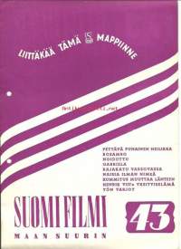 Suomi filmi, maan suurin  nro 43 - 1951 - liittäkää tämä S-filmi mappiinne