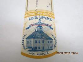 Rauman I:nen Apteekki - Kanta Apteekki, Rauma, 8.1.1947-apteekkisignatuuri